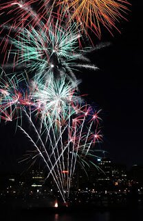 Fireworks at night