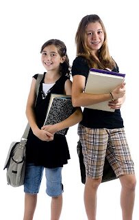 Young girls ready for school