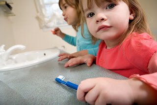 Brushing teeth