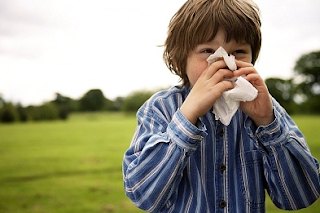 Child blowing nose